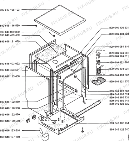 Взрыв-схема посудомоечной машины Electrolux ESF675 W - Схема узла Section 3